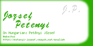 jozsef petenyi business card