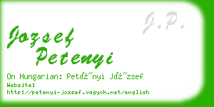 jozsef petenyi business card